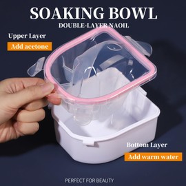 Nail Soaking Bowl, Teenitor Soak Off Gel Polish Dip Powder Remover, Manicure Bowl for Hand, Cuticle Remover Tools, Nail Brush, Cuticle Pusher,Cuticle Pusher Oil, Cuticle Peeler,Nail File Buffer