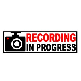 Dash Cam Recording Decal, Recording In Progress Sticker, Smile You're On Camera, There Is Nothing In Here Worth Your Life, Car Stickers, Burglar Deterrent, For Truck, Vehicles, Taxi, Window, Home, Bus (H 3.5 By L 11 Inches, Black and Red)