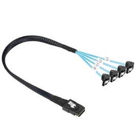 Twozoh Internal Mini SAS to SATA Cable 0.5 m, Mini SAS 36 Pin SFF-8087 Male to 4 SATA 7 Pin 90 Degree Female Forward Breakout Cable