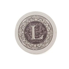 Thirstystone Absorbent Monogram Sandstone Coaster Set, Letter L