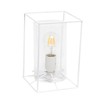 Lalia Home Contemporary White Framed Table Lamp with Clear Cylinder