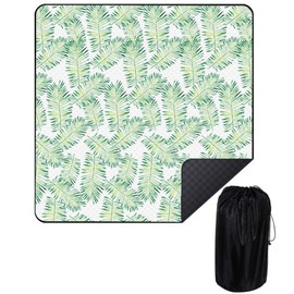 Bigood 59.1 x 78.7 inches (150 x 200 cm), Japanese Style Leisure Sheet, Washable, Picnic Mat, Compact Mat, Waterproof, Foldable, Easy Storage, Easy to Carry, Leaves Pattern