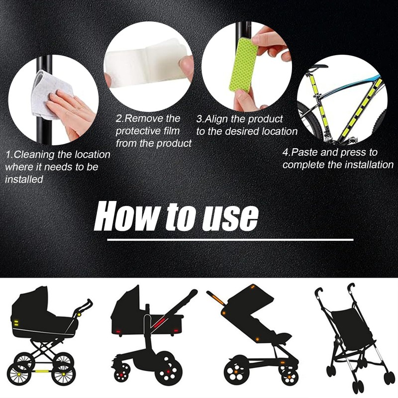 EULAPGOE Pack of 65 Reflective Stickers, Reflective Stickers for Night