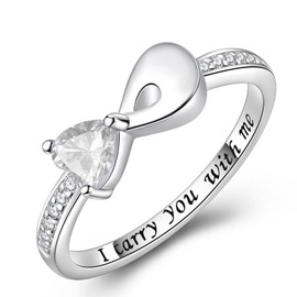 Sterling Silver Infinty Urn Rings Hold Loved Ones Ashes Cremation Memorial Ring Keepsake Jewelry for Hold Loved Ones (Write CZ Infinty 7)