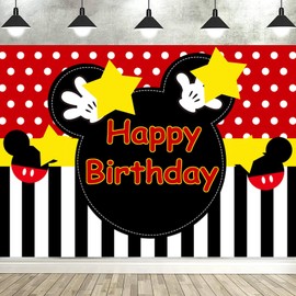 5x3FT Red Cartoon Birthday Backdrop Happy Birthday Dots Photography Background Banner for Kids Boys 1st 2nd 3rd 4th 5th 6th 7th Birthday Party Supplies Decorations
