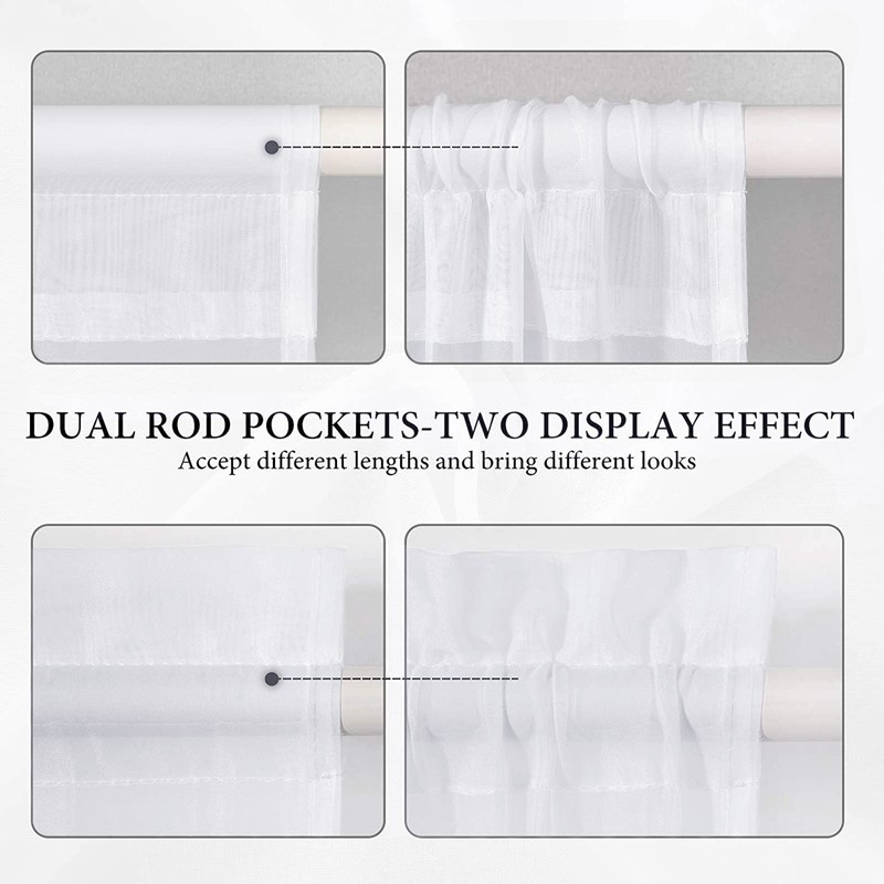 MIULEE Sidelight Sheer French Door Curtains 25 x 40 Inches