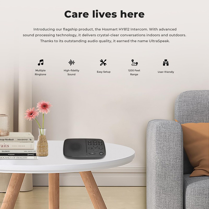 Hosmart UltraSpeak Intercoms Wireless for Home, Full Duplex Wireless Intercom