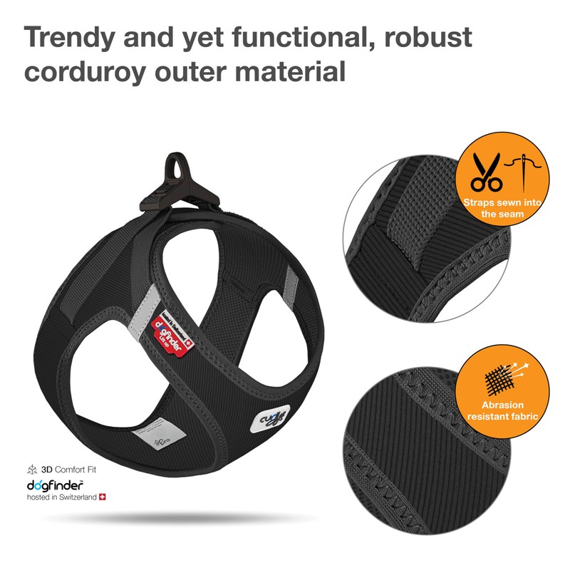 Vest Harness curli Clasp Cord Black L