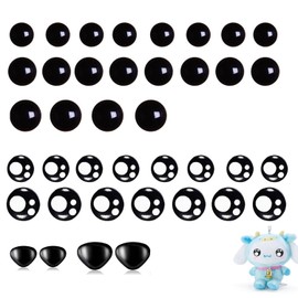 Safety Eyes for Crochet,Christmas Gift Plastic Eyes for Stuffed Animals Knitting & Crochet Supplies Kawaii amigurumi Plush Toys Crafts DIY Doll Eyes and Nose Set for Teddy Bear Realistic