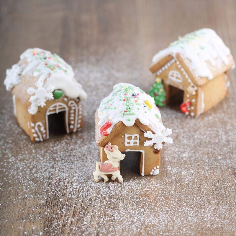 La Tartelette 3 Pcs Stainless Steel Christmas Mini House Mold