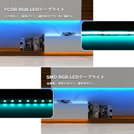 FCOB COB RGB LED Tape Light USB 576LEDs/m 2M 4PIN RGB High Density Flexible 8mm Width Strip Light with DC 5V USB Controller Bluetooth Music Sync APP Control IR Remote Dimmable Color Changeable