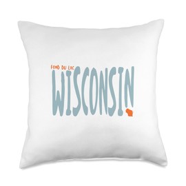 Fond du Lac Wisconsin, WI Wisconsin Souvenir Throw Pillow