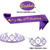 ALRBE TIN Birthday Crowns for Women - Purple Sash and