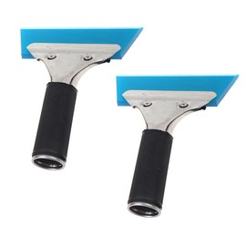 Glass Window Scraper, Water Wiper with Soft Grip Handle and Rubber Blade, Cleaning Squeegee Tool for Car Bathroom Window Glass Pack of 2