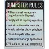 BuildingSigns.com Dumpster Rules - Keep Area Clean and Litter-Free (White,