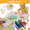 Arlopu Kids Table and Chairs, Height Adjustable Toddler Table and