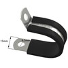 20 PCS Stainless Steel Rubber Cushioned R Shape Clamps,Cable Mounting