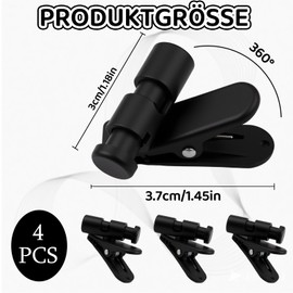 Notoke Pack of 4 Headphone Holder Cable Holder Clip, 360° Rotatable - for Treadmill, Gym and Office - Cable Holder for Headphones and Microphone