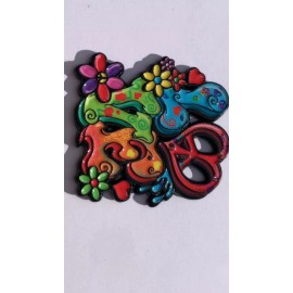 LOVE Peach Flower Power Hippies 60's Psychedelic HAT PIN Lapel Brooch