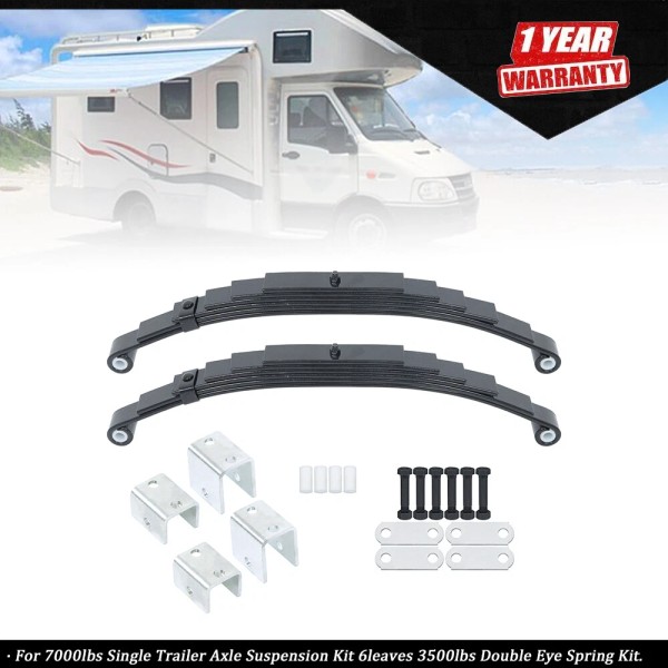 munirater 7000lbs Single Trailer Axle Suspension Kit 6leaves 3500lbs Double