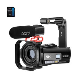 ORDRO AE20 4K Digital Zoom Video Camera, Vlogging Portable Camcorder,Touch Screen,IR Night Vision,Anti-Shake,Webcam,32G Recording Sd Card,USB Charging
