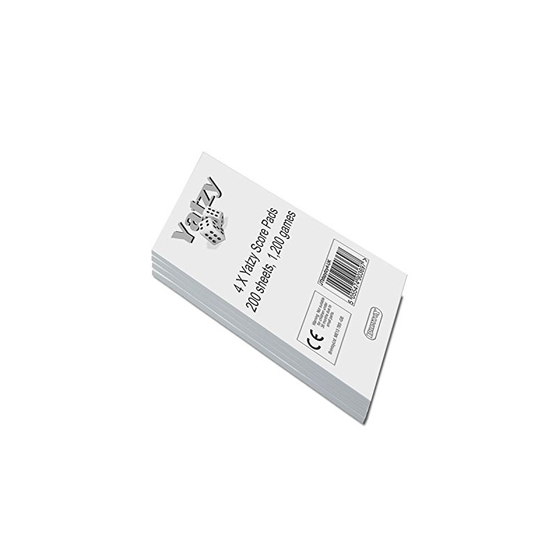 Brimtoy Yatzy Score Sheet Cards X 4 pads (200 sheets)