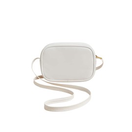 SweatyRocks Girl's PU Leather Zipper Crossbody Bag Butterfly Decor Solid Shoulder Bag Mini Square Bag White One-Size