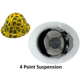 Texas America Safety Company Don't Tread on Me Yellow Hydro Dipped Full Brim Hard Hat with Ratchet Suspension - 4PT Suspension