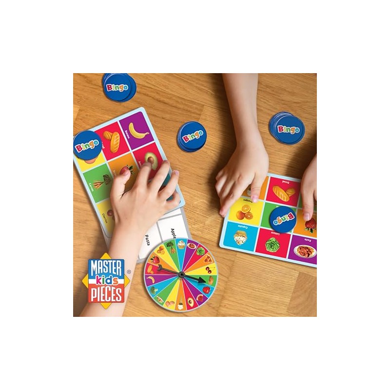 MasterPieces Juegos para niños - Juego de Bingo de Comida