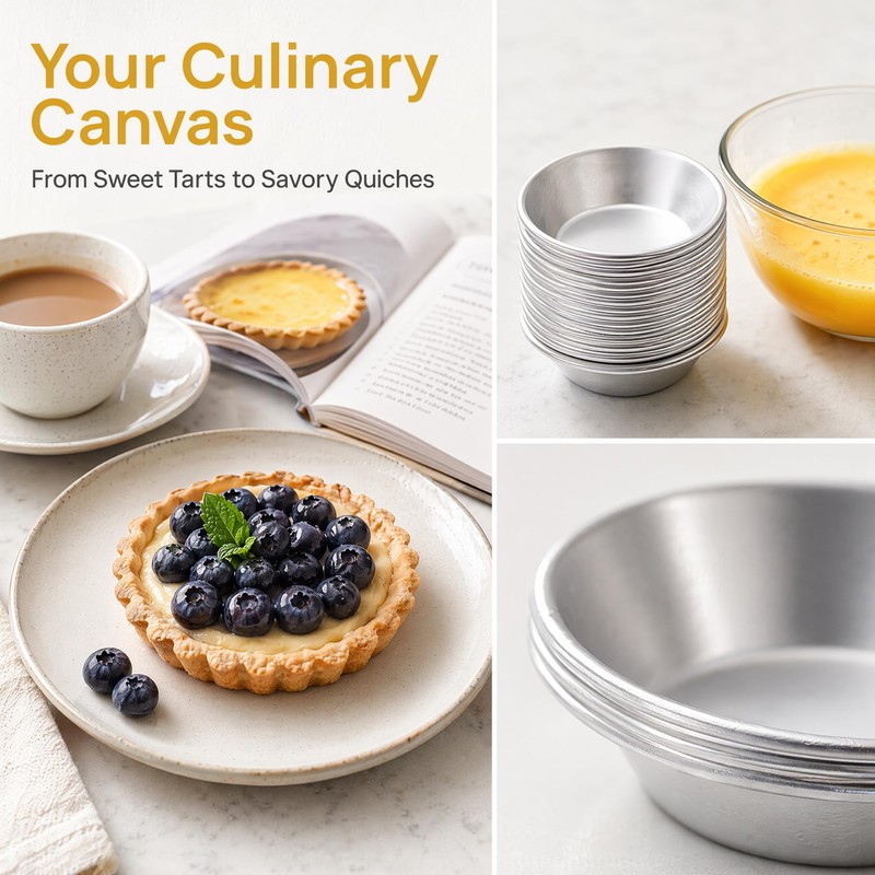 Nonstick Egg Tart Molds 6 Pack Carbon Steel Mini Pie