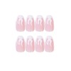 MISUD Medium Length Fake Nails, Pink Glossy Glue on Nails,