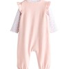 NEXT Baby Dungarees and Long Sleeve Bodysuit Set, pink