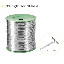 sourcing map 350 Yard Metallic Twist Ties Decorative Ties Cable Ties Reusable for Bread Candy Bag Gift Wrapping Parties Decoration Bakery Bags, Silver
