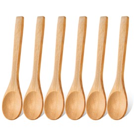 6 Pcs Small Wooden Spoon Wooden Spoon Set Honey Spoons for Tea Handmade Small Soup Spoons Wooden Mixing Spoons Serving Spoons Condiments Spoons for Coffee Tea Sugar,Wooden Honey Spoon