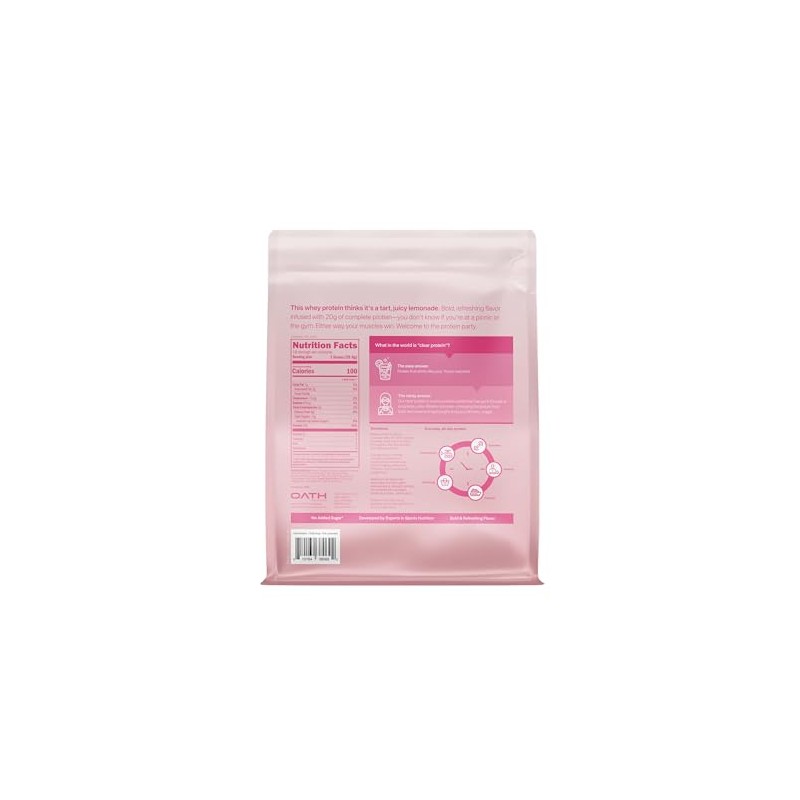 Oath Nutrition Clear Whey Isolate Protein Powder, Pink Lemonade, 20g