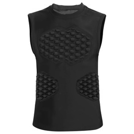 HolyElks Baseball Chest Protector Youth, Padded Compression Shirt for Baseball Football Softball, Lacrosse Rib Heart Sternum Guard (Black, Y-S)