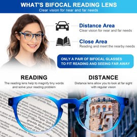 AQWANO Bifocal Reading Glasses for Men Blue Light Blocking Computer Bifocal Readers Women Stylish Ultra-Thin Frames Designer Lightweight Comfort, 3 PACK 1.25