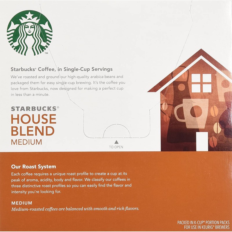 Starbucks House Blend Medium Roast Coffee Keurig K-Cups, 32 Cups