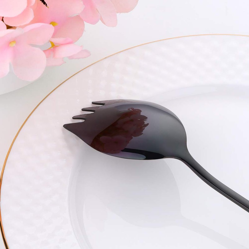 8.5-inch Wide Stainless Steel Spoons Forks for Fruit, Salad Noodle
