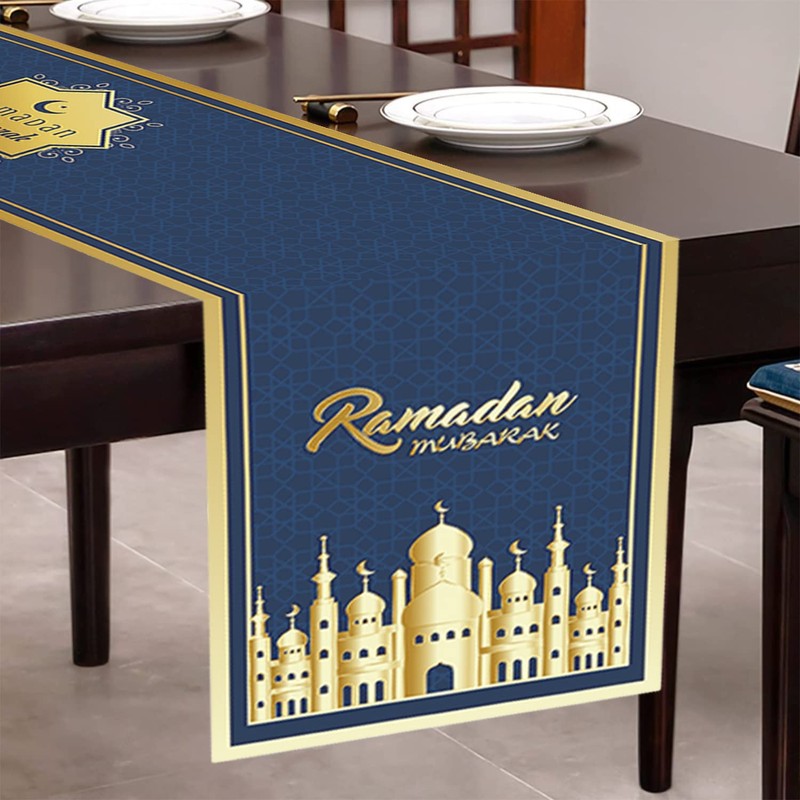 Ramadan Mubarak Table Runner Table Decorations - Ramadan Mosque Lantern
