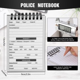 PruQuaiy 3 Pcs Public Safety Police Field Interview Notebook Report Notepad for Law Enforcement Officer Gifts Ticket Book Notebook Cop Interview Equipment Accessories, 70 Sheets/ 140 Pages(3x5 Inch)