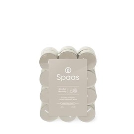 Spaas Scented Tealights flatpack x24 4.5h, Mindful Morning, Warm Grey