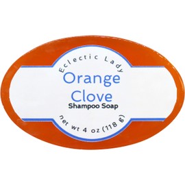 Orange Clove Shampoo Soap Bar By Eclectic Lady with Pure Argan Oil, Silk Protein, Honey Protein and Extracts of Calendula Flower, Aloe, Carrageenan, Sunflower - 4 oz Bar