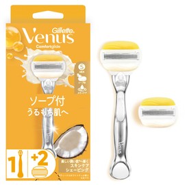VENUS Razor Razor with Soap, Coconut Scent, Moist Skin Body, Replacement Blades, 2 Pieces, Comfort Glide