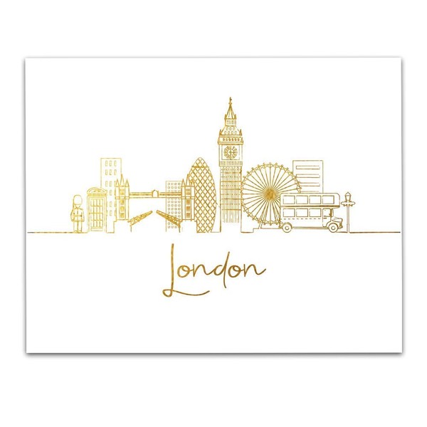 London Lineart Wall Print- Unframed 11 x 14 Print -