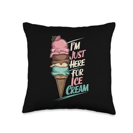 Ice Cream I'm Just Here For Ice Cream Candy Throw Pillow