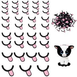 PH PandaHall 5 Styles Felt Mouth 250pcs Felt Frog Mouth with Tongue Black Sew On Mouths Crochet Animal Craft Mouths for Amigurumi Puppet Stuffed Animals DIY Craft Teddy Bear Projects Making