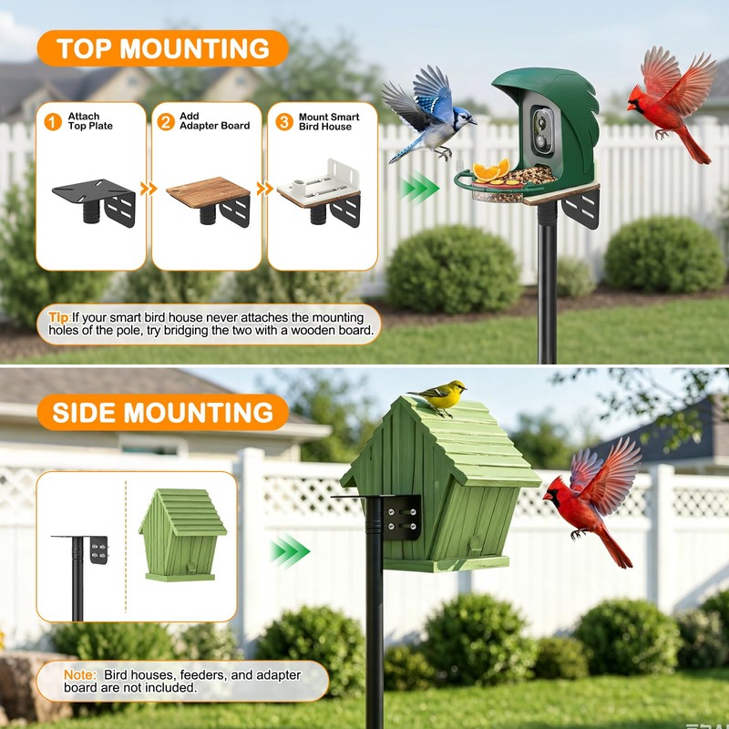 tinnmao Bird Feeder Pole 100 Inch with Squirrel Baffle and