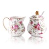 Agyiuns Ceramic Sugar and Creamer Set, 3 Piece Set with