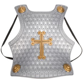 SAFIGLE Dress Up Knight Armor Set for Kids - Medieval Shield and Helmet Playset - Royal Knight Costume Dress Up for Boys Grey